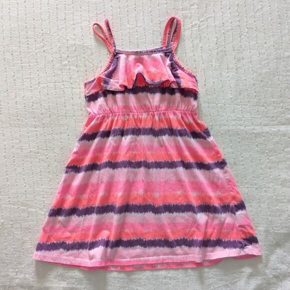 Girls Summer Sundress Set Yellow Floral & Pink Purple Tie Dye size 5 - Picture 5 of 8